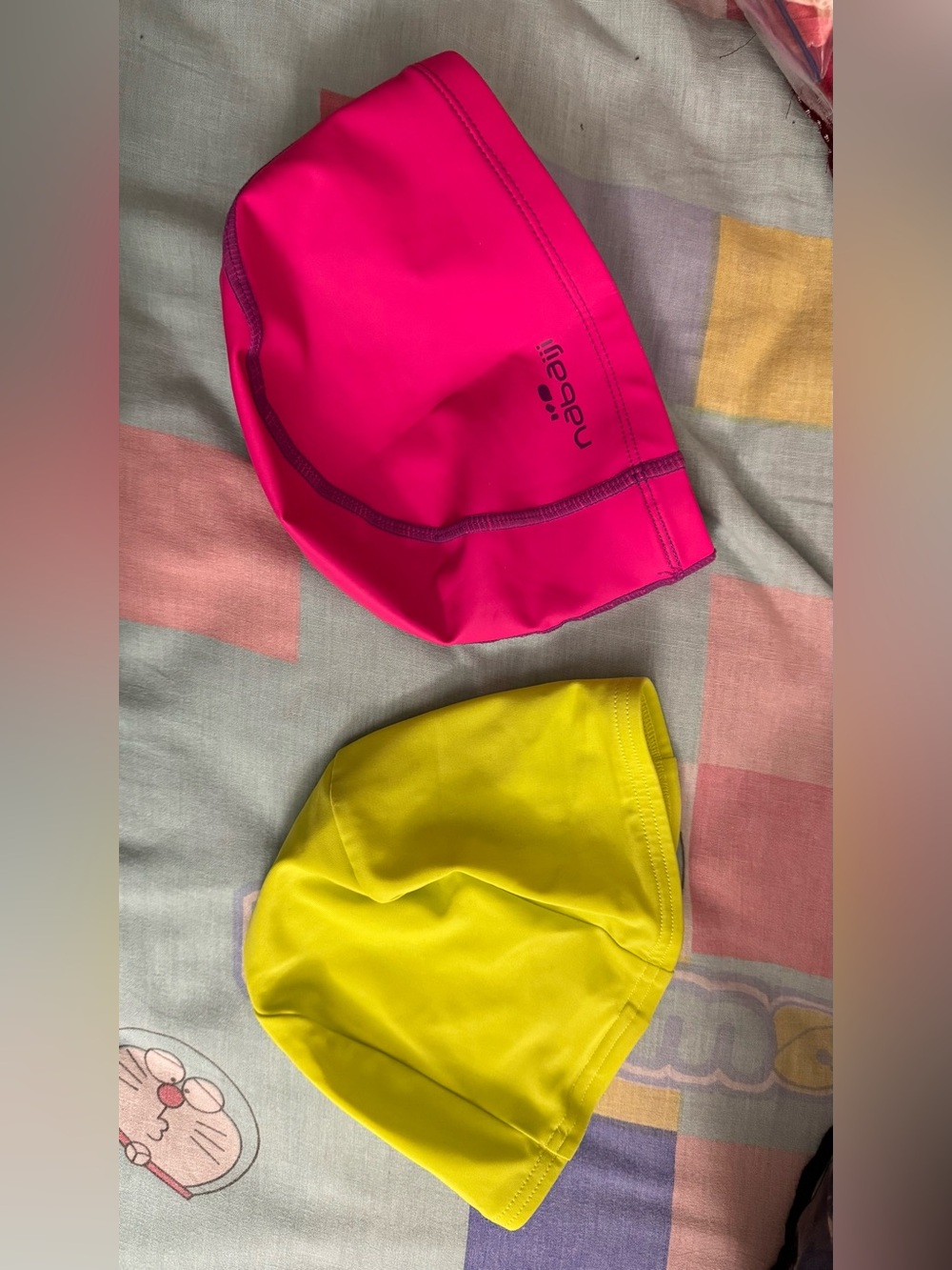 Swim Caps - Hot Pink & Yellow